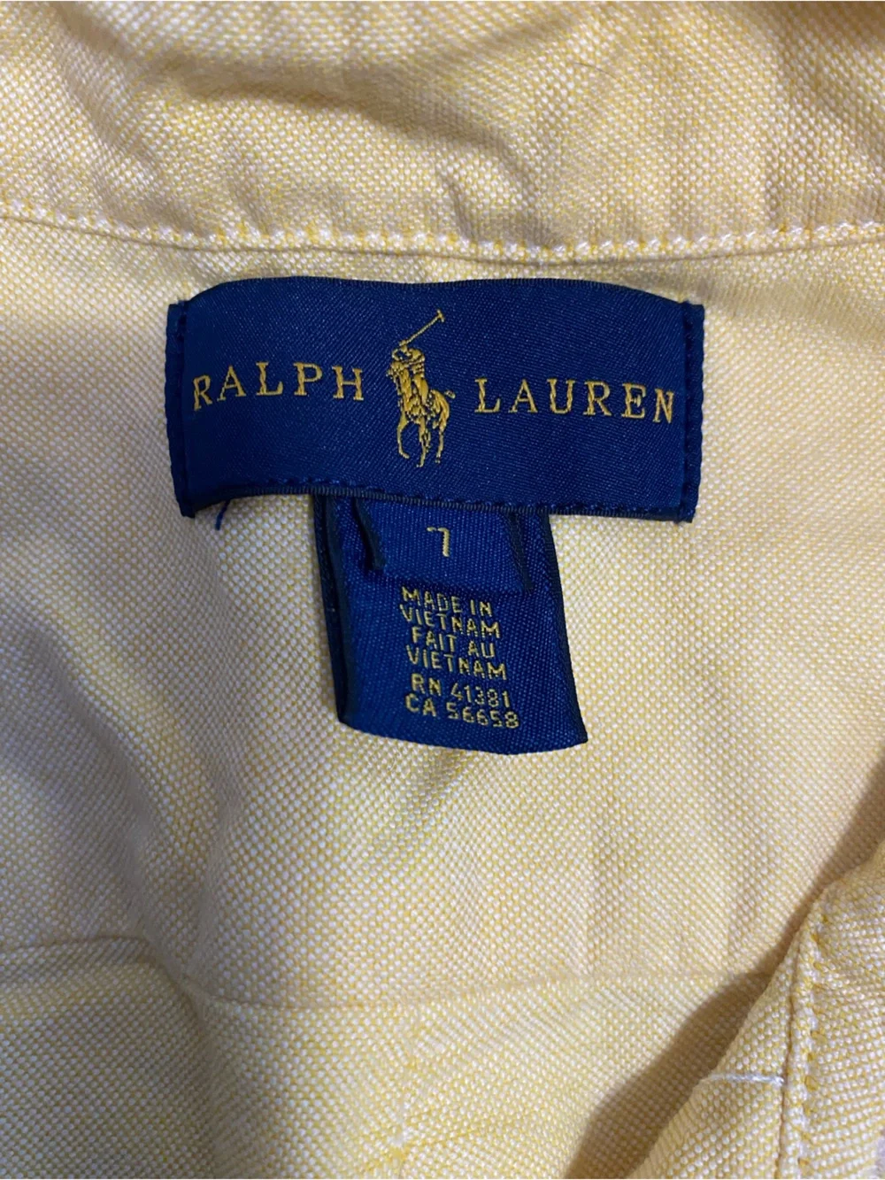 Ralph Lauren Yellow Button-Down Oxford Shirt